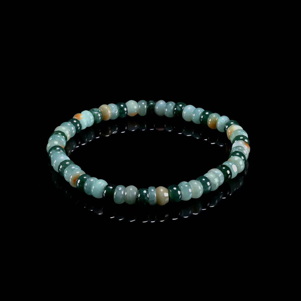 Natural Multi Color Jade Beaded Bracelet