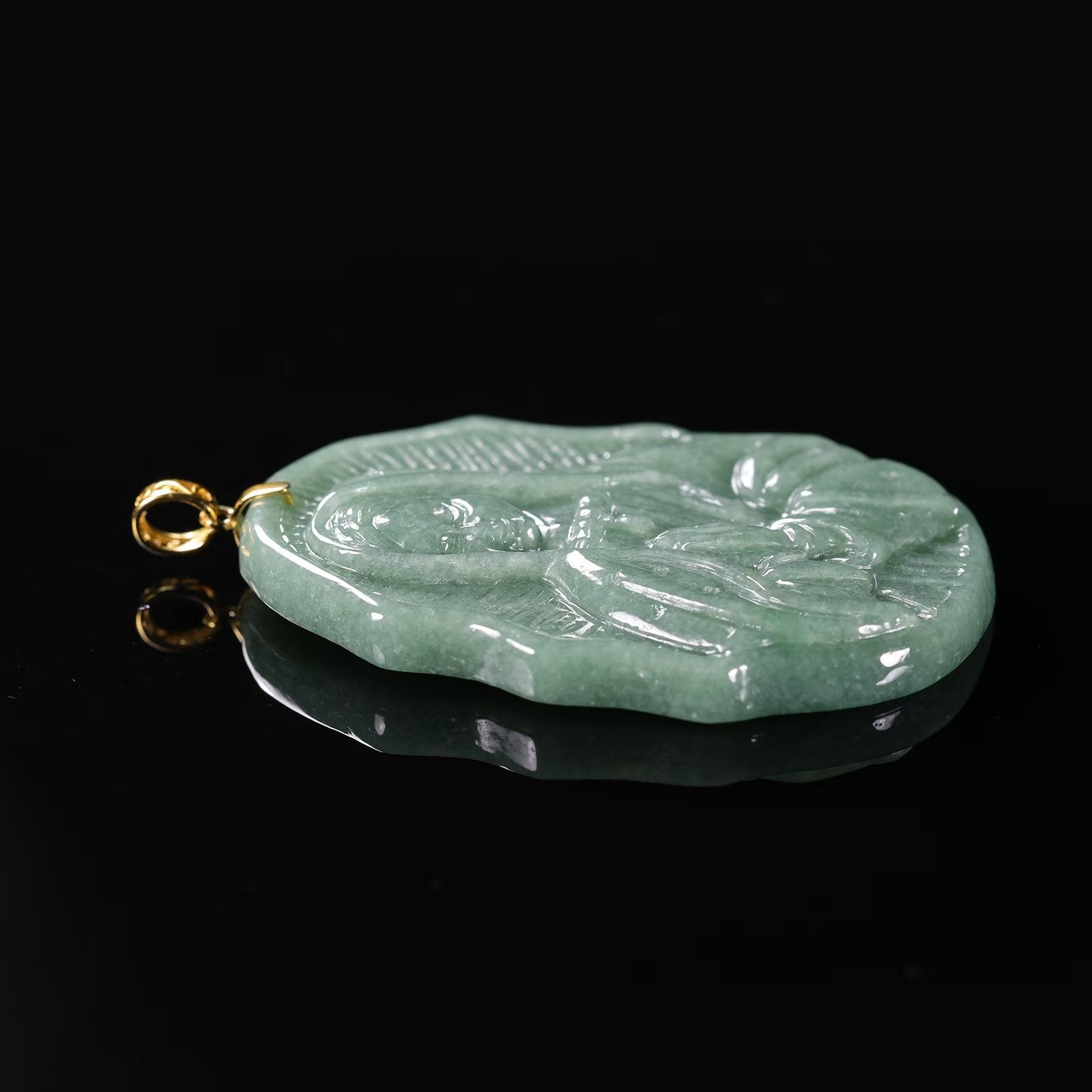 Virgin Mary Jade Pendant Necklace
