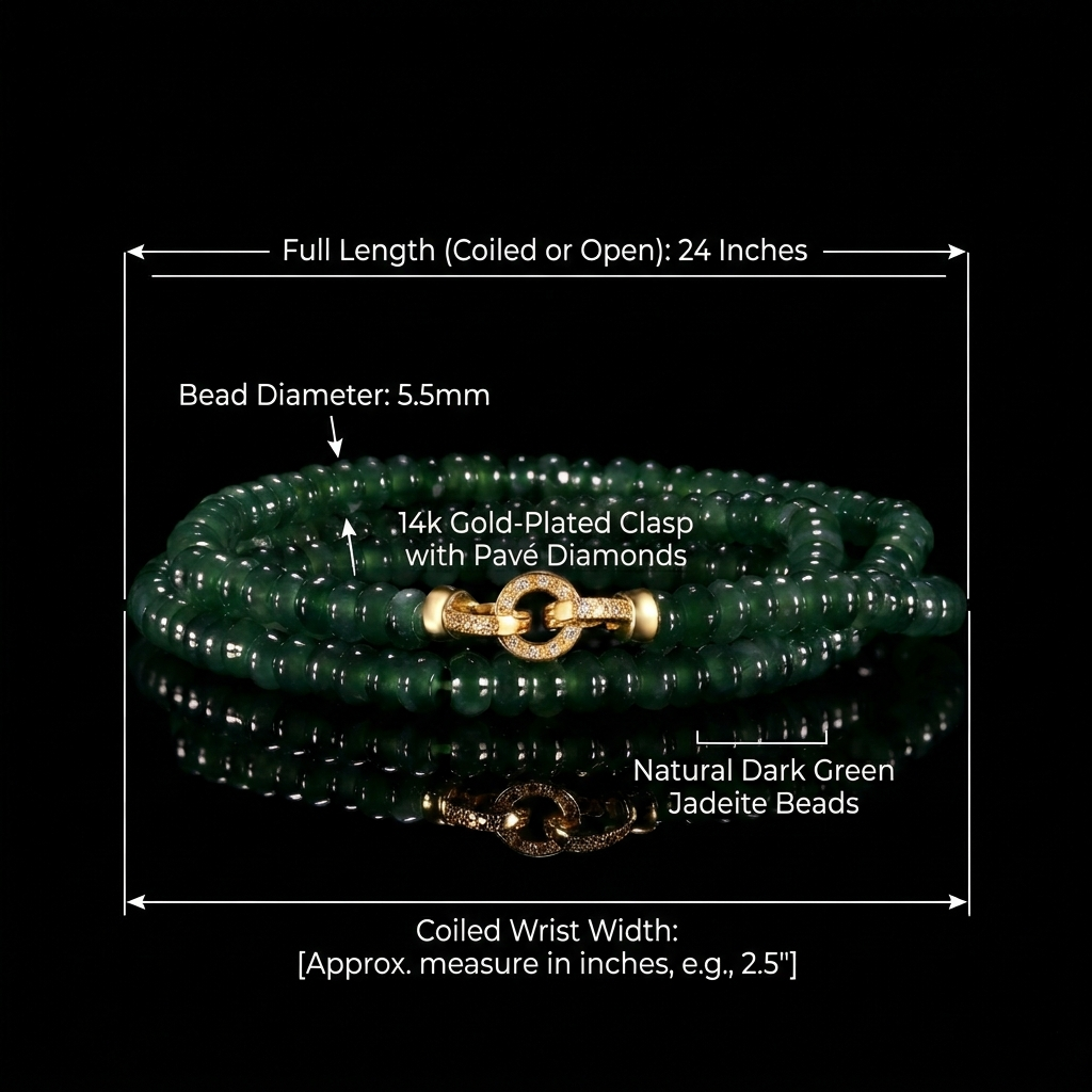Green Jade Beaded Necklace Bracelet