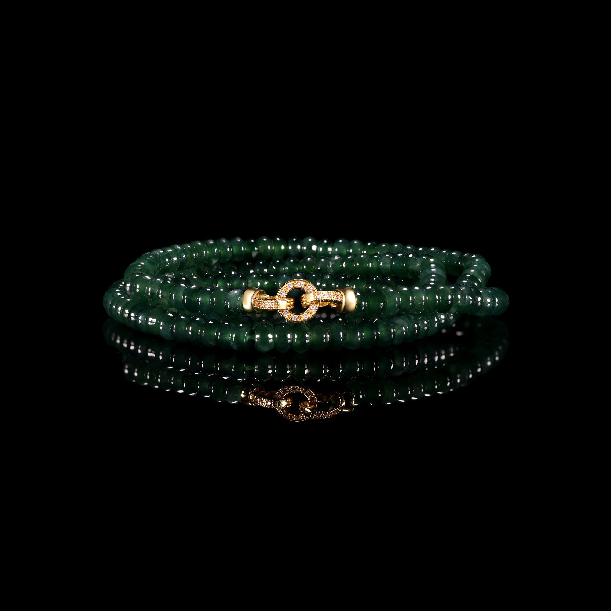 Green Jade Beaded Necklace Bracelet
