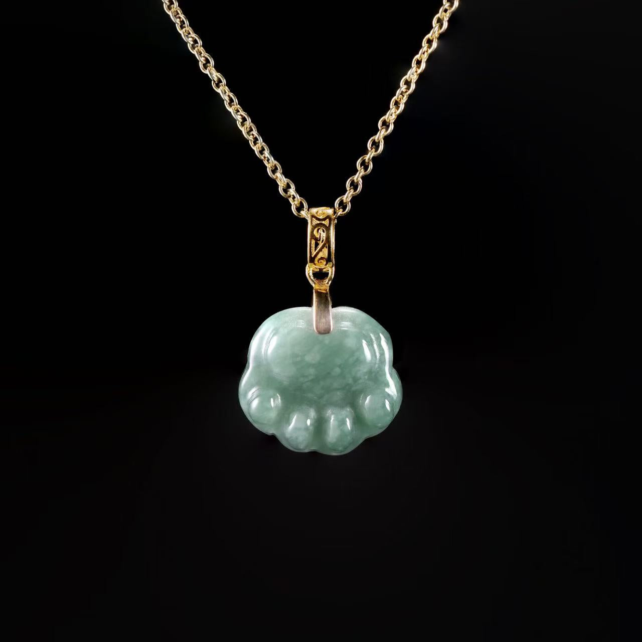 Cat Paw Jade Pendant Necklace