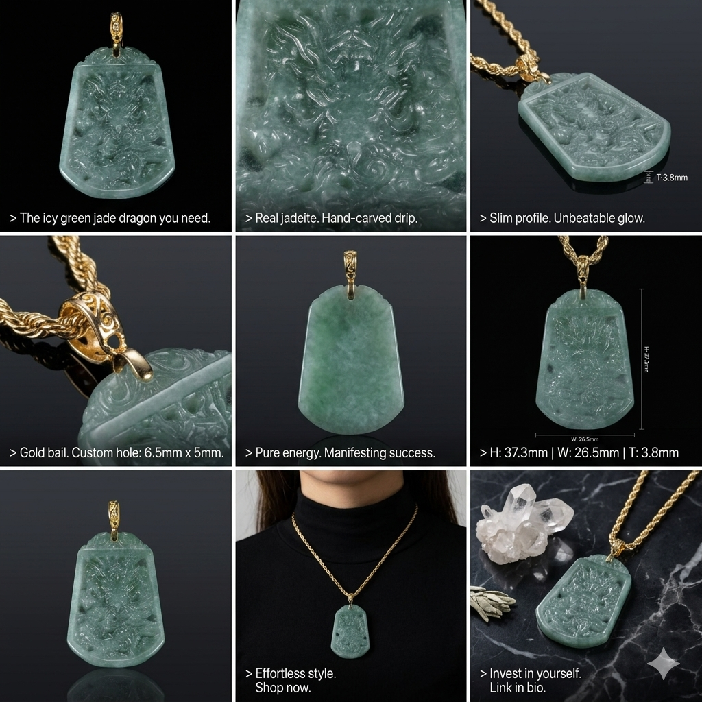Imperial Dragon Jade Amulet Necklace