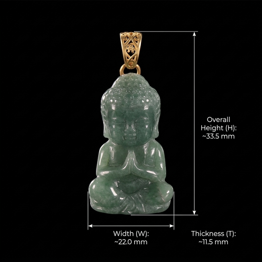 Green/ Black Jade Buddha Pendant Necklace