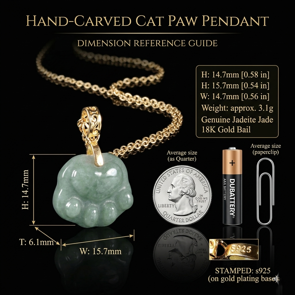Cat Paw Jade Pendant Necklace