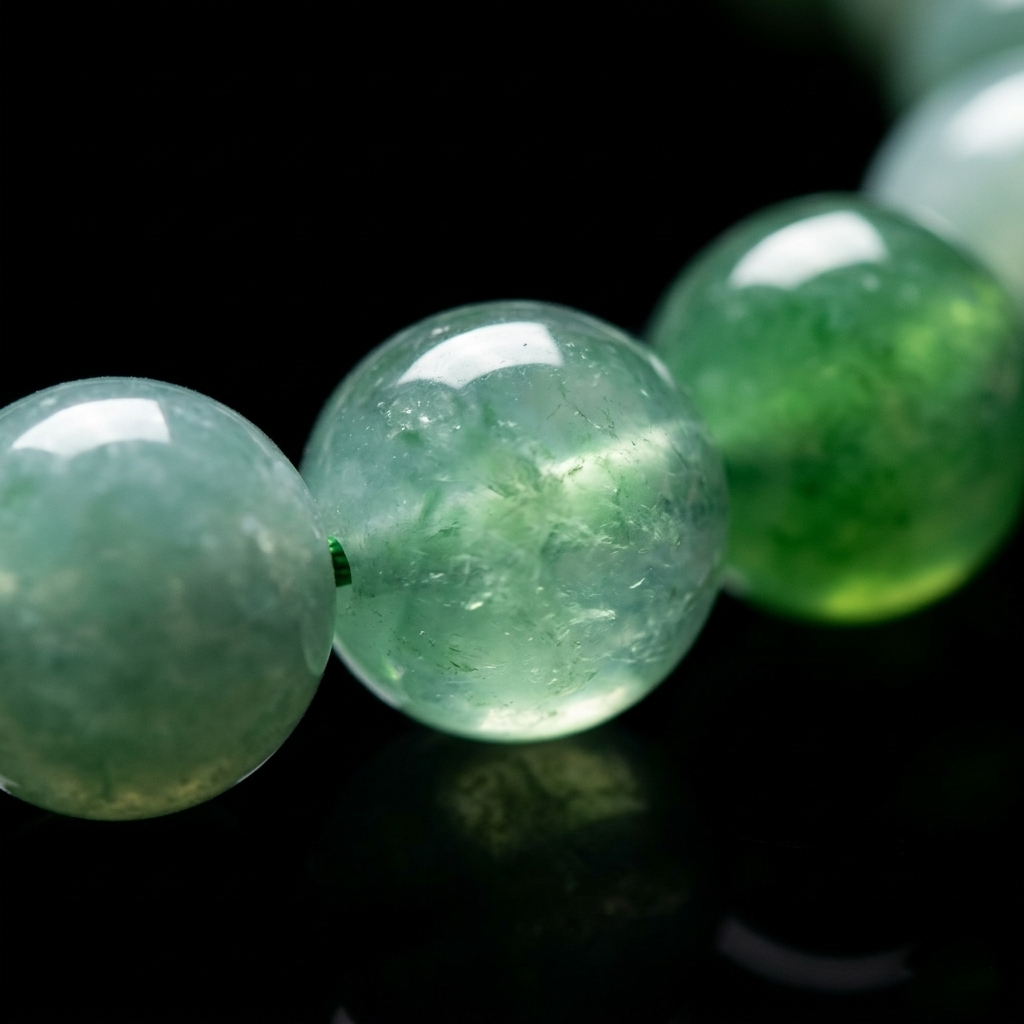 White/ Pine Green Jade Pixiu Bracelet
