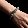 White/ Pine Green Jade Pixiu Bracelet