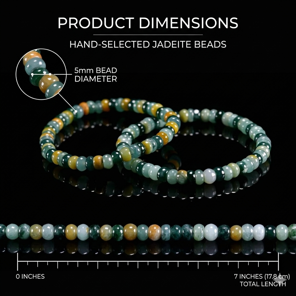Natural Multi Color Jade Beaded Bracelet