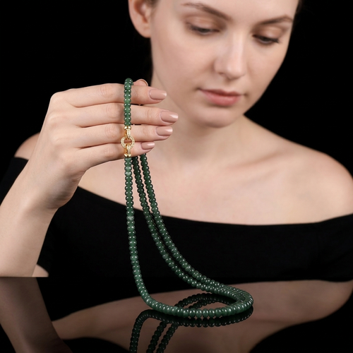 Green Jade Beaded Necklace Bracelet