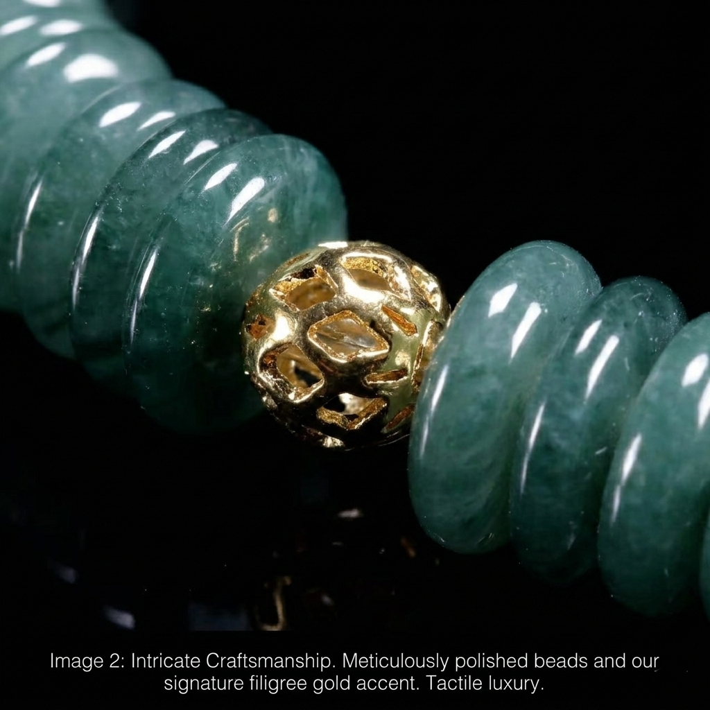 Natural Green Jade Beaded Bracelet