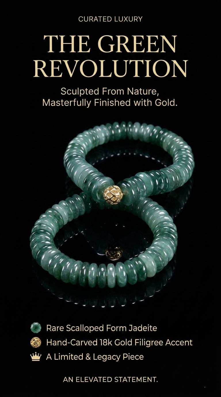 Natural Green Jade Beaded Bracelet