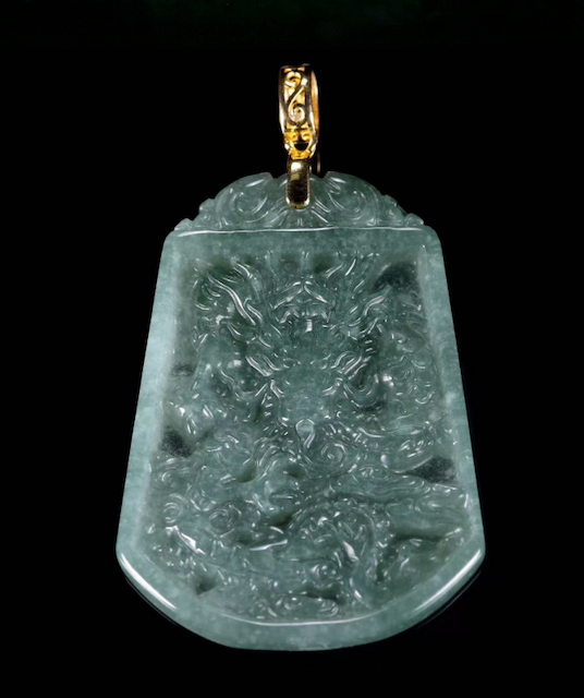 Imperial Dragon Jade Amulet Necklace