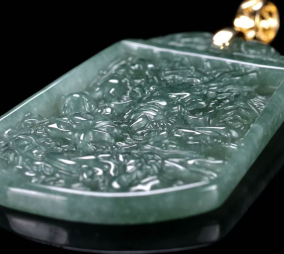 Imperial Dragon Jade Amulet Necklace