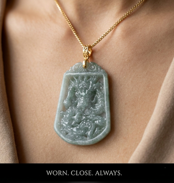 Imperial Dragon Jade Amulet Necklace