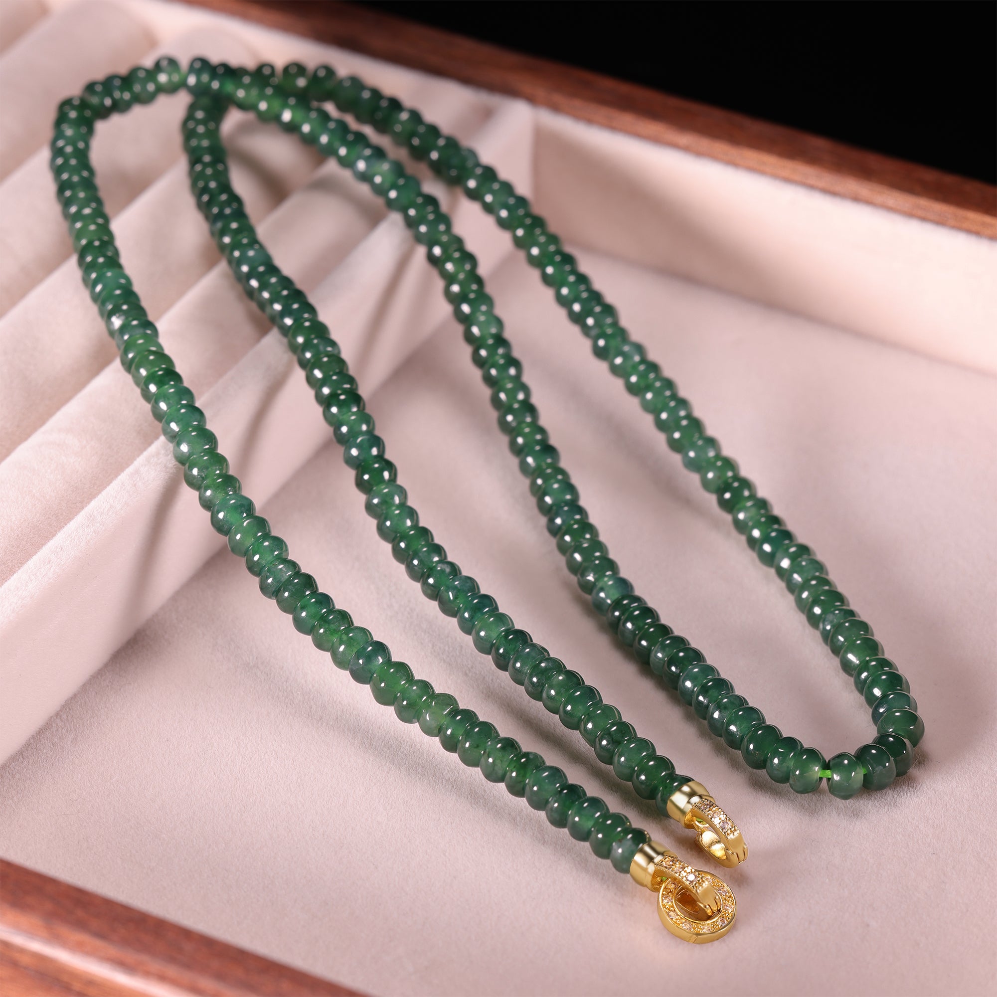 Green Jade Beaded Necklace Bracelet